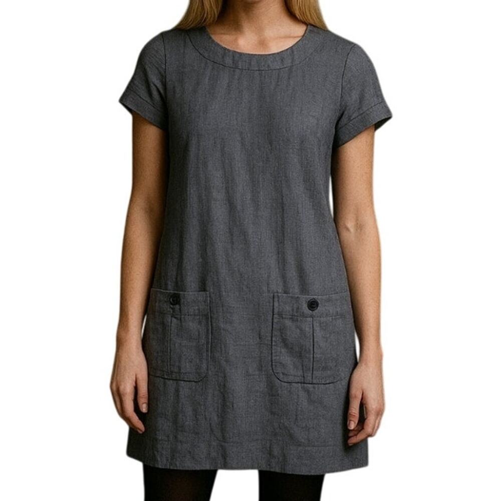 Walter Baker Linen Blend Shift Dress Size M Minimalist Quiet Luxury Sustainable